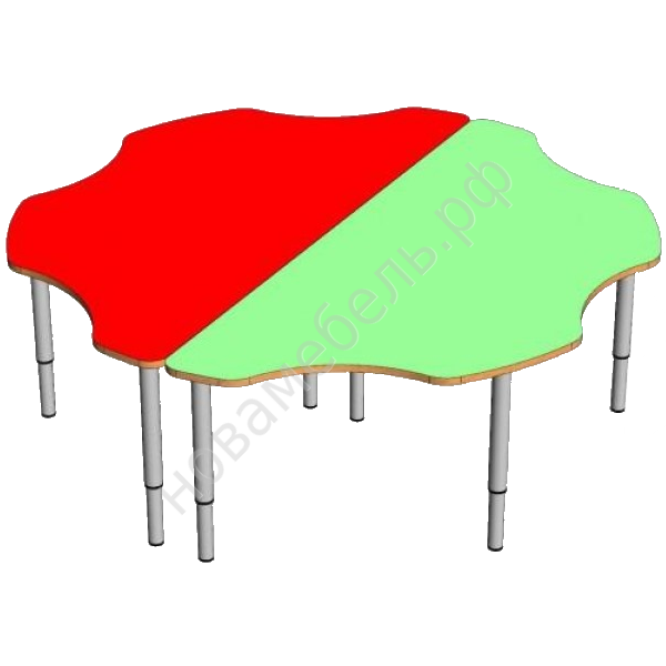 Стол детский "Ромашка",   на регулируемых опорах (2 половинки)